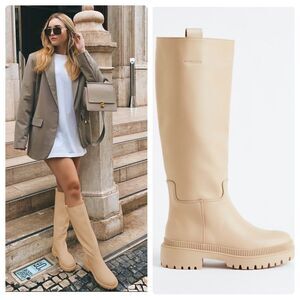 H&M Tall Boots Bloggers Fav Beige New